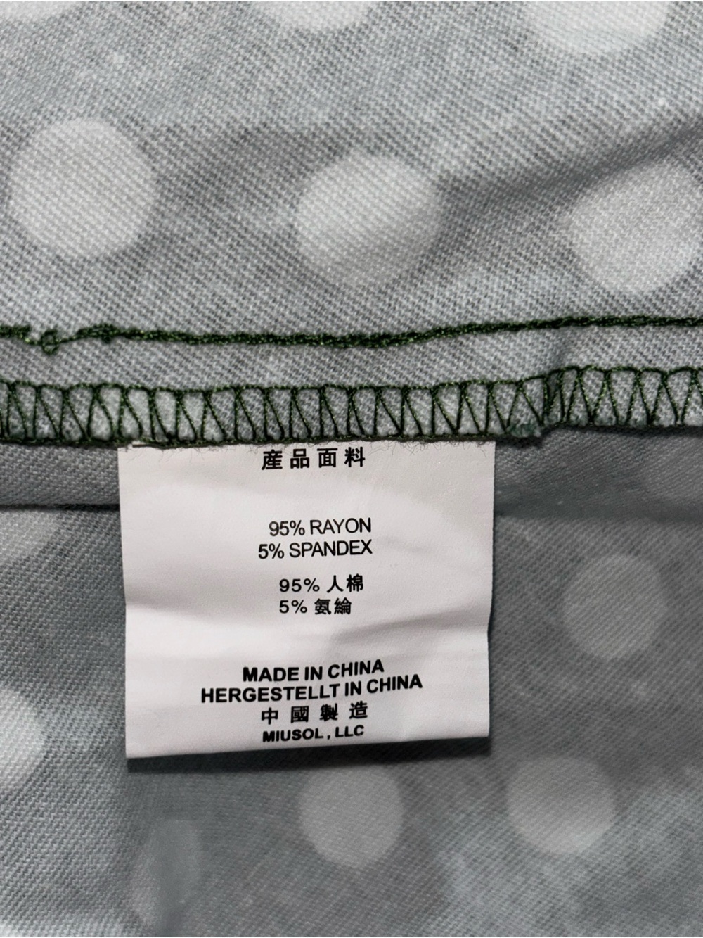 Green Polka Dot Vintage-Style Fit & Flare Dress Miusol NWT XL Stretch - Picture 5 of 6